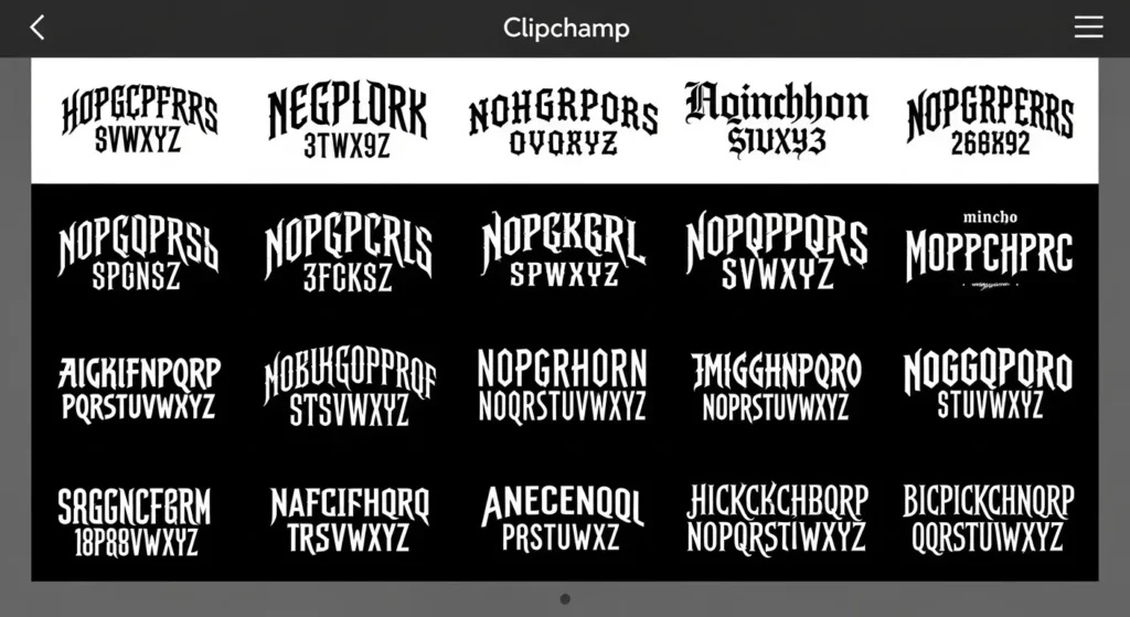 Clipchampで使える日本語フォントのサンプル一覧