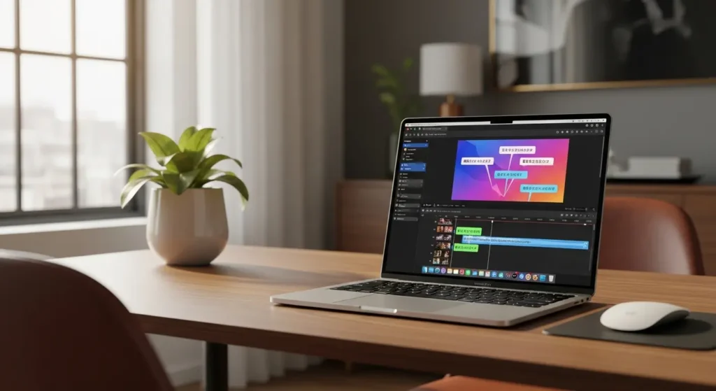 MacBookで動作するMicrosoft Clipchampの編集画面