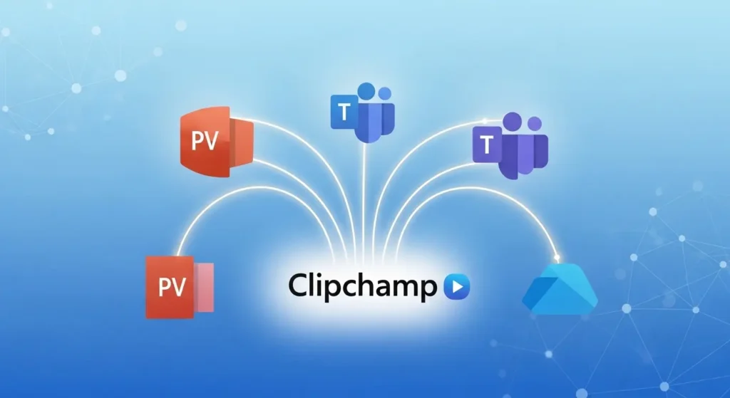 Microsoft 365とClipchampの連携イメージ
