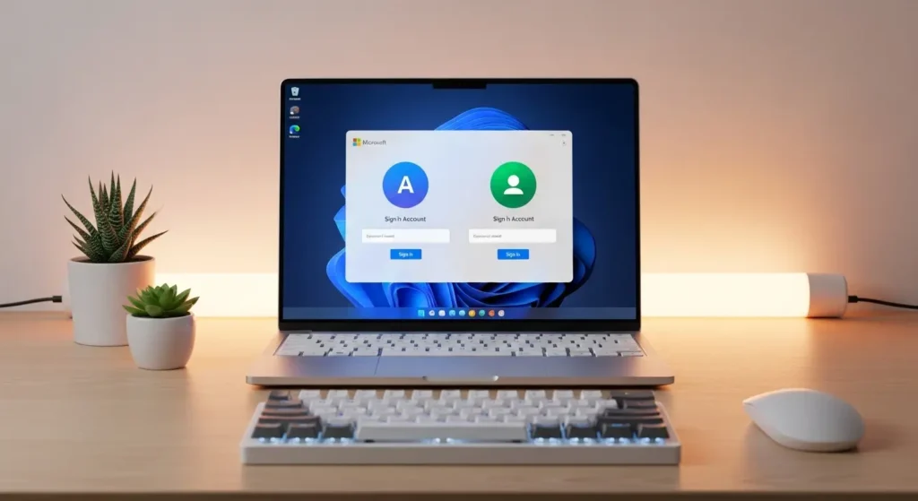 Clipchampでの複数アカウントサインイン画面