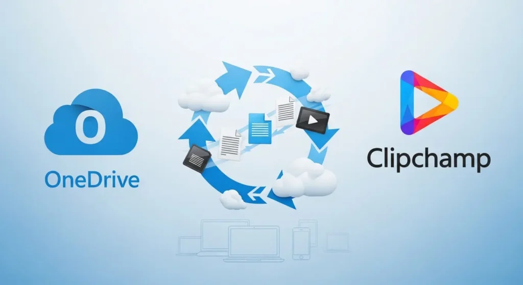 ClipchampとOneDriveのクラウド連携