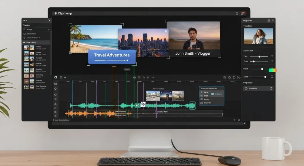 Clipchampのオンライン編集画面