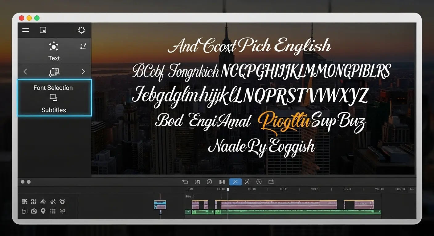 Clipchampの字幕編集機能と日本語フォントの選択画面