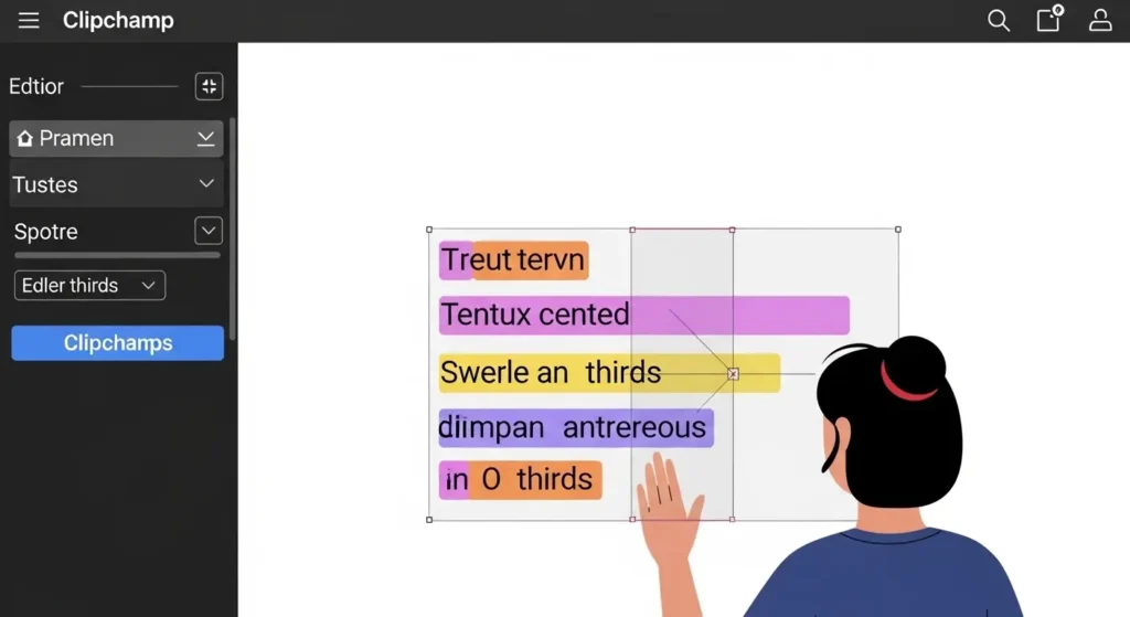 Clipchampプレビュー画面での字幕位置調整