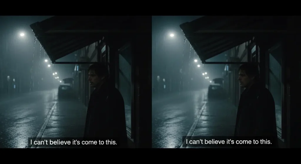 見にくい字幕と見やすい字幕の比較画像