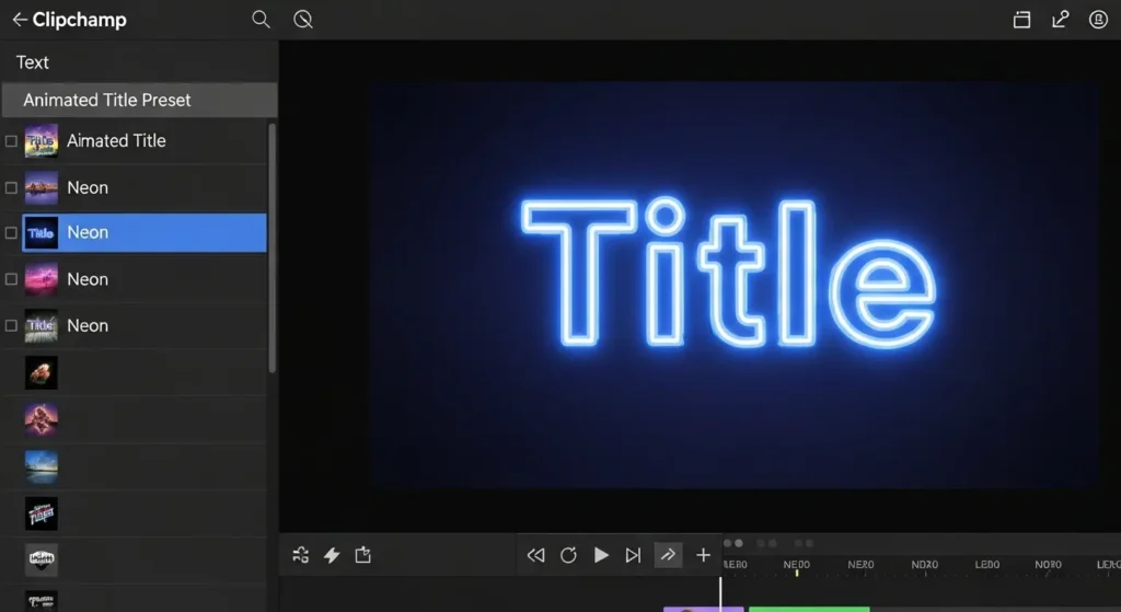 Clipchampの豊富なテキストスタイルとタイトル設定