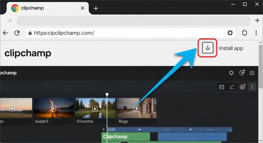 ClipchampをPWAとしてインストールする方法