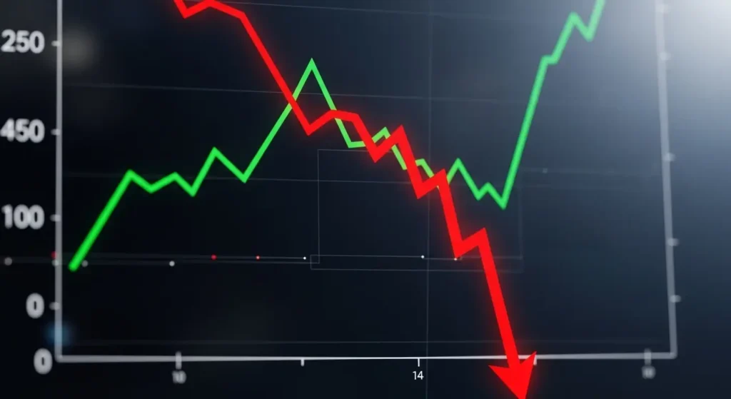 ポンジスキームの破綻を示す株価チャート