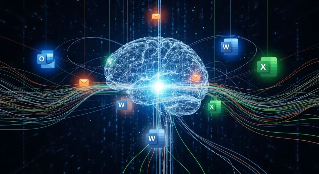 アプリを横断して自律的に動作する最新 AI のイメージ