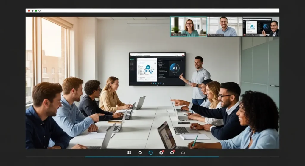 企業内で実施されている AI 活用研修の様子