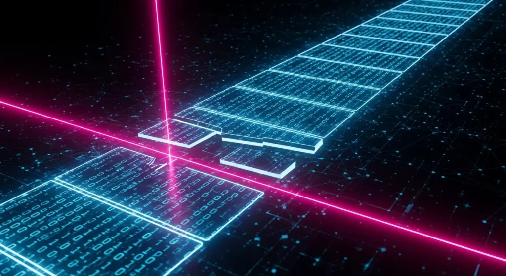 長い文書をAIが処理しやすいチャンク単位に分割する様子