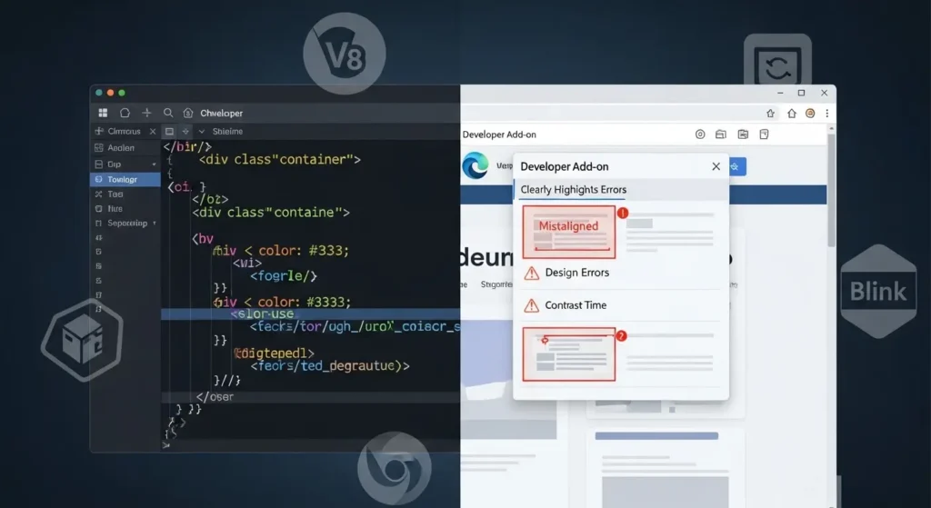 ChromiumベースのEdgeで開発者ツールを活用している画面