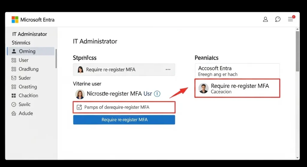 Microsoft Entra管理センターでユーザーの多要素認証をリセットする操作