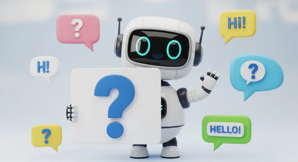 AIに関する質問に答えるロボットキャラクター