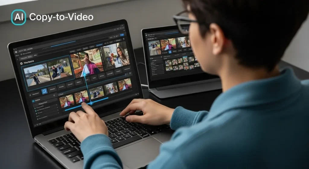 FilmoraのAI動画生成機能の操作画面