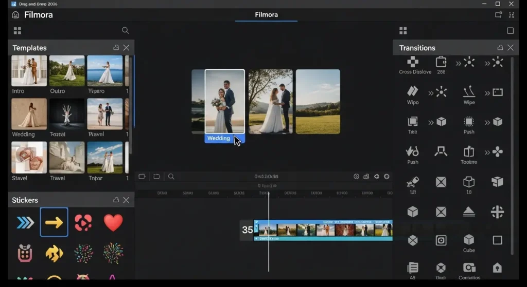 Filmoraの豊富なテンプレートライブラリ