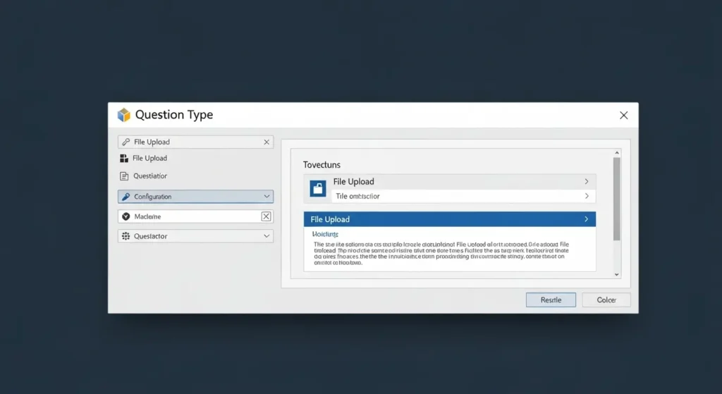 ファイルアップロード質問の設定画面