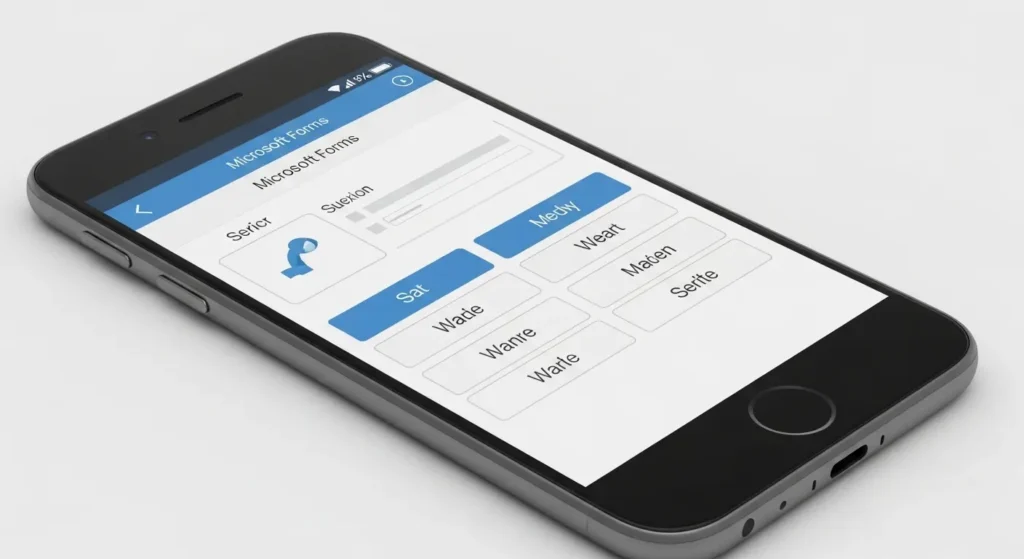 スマートフォンで表示されたアンケート回答画面