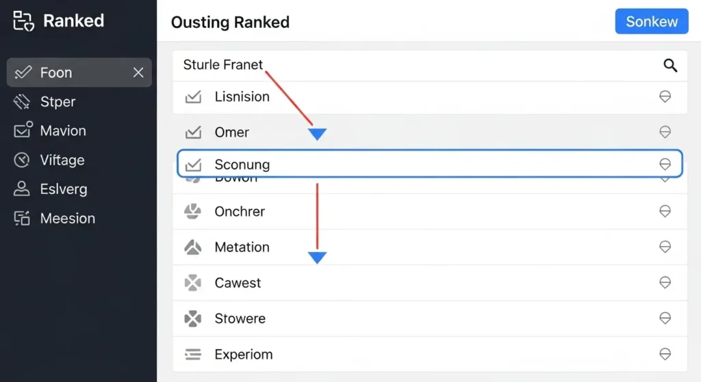ドラッグ操作で順位を入れ替えるランキング形式の質問
