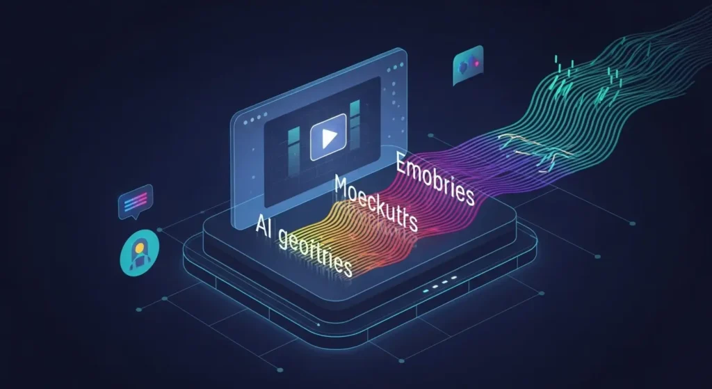 AIが感情に合わせて字幕のスタイルを自動提案する未来のイメージ