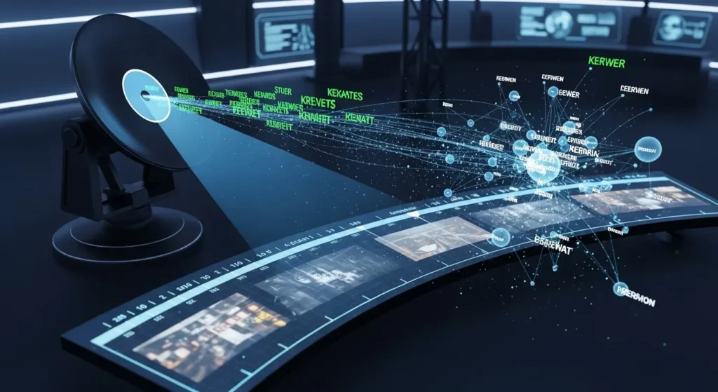 AIによる動画解析と検索エンジン最適化のイメージ