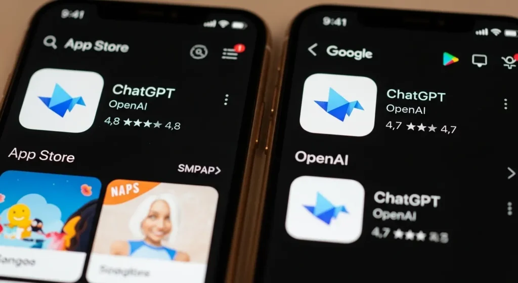 アプリストアでのChatGPT公式アプリ検索結果