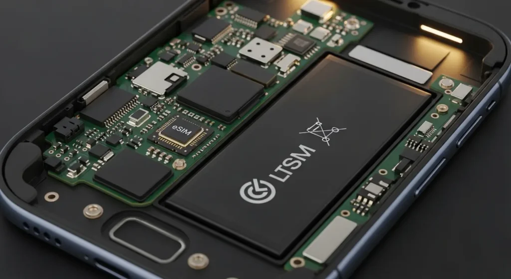 A19チップとeSIMチップが連携するiPhone 17eの内部イメージ