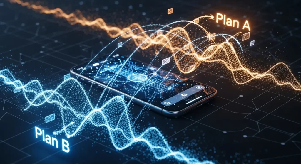 iPhone 17eのコントロールセンターに表示された2つのアンテナマーク