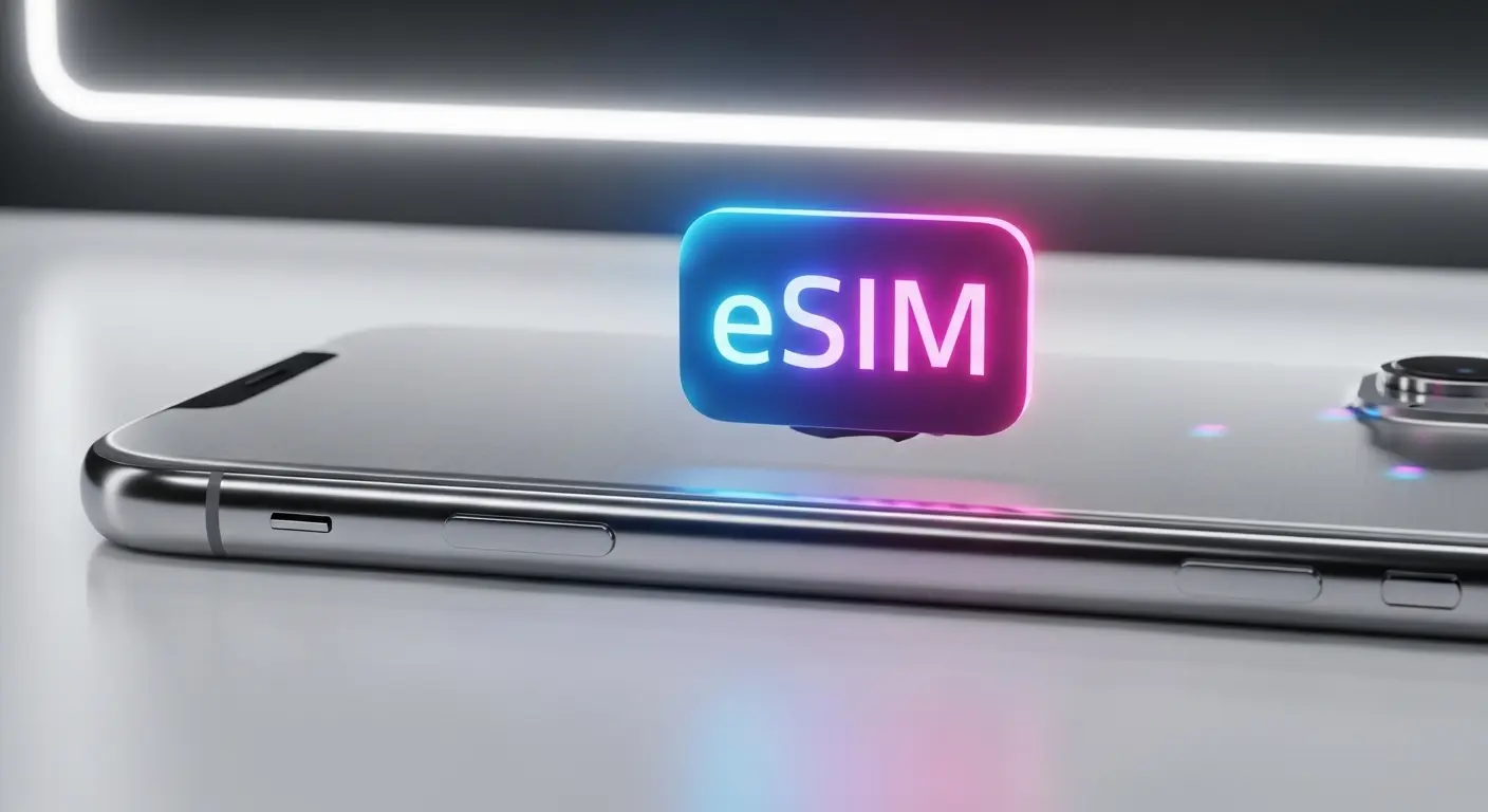 物理SIMスロットが廃止されたiPhone 17eとeSIMのイメージ