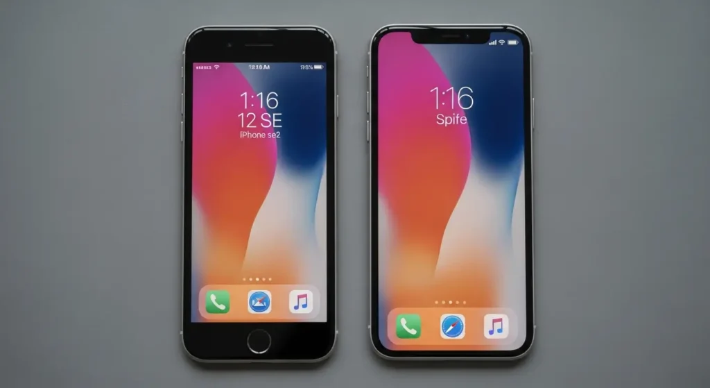 SE2と17eのディスプレイサイズ比較