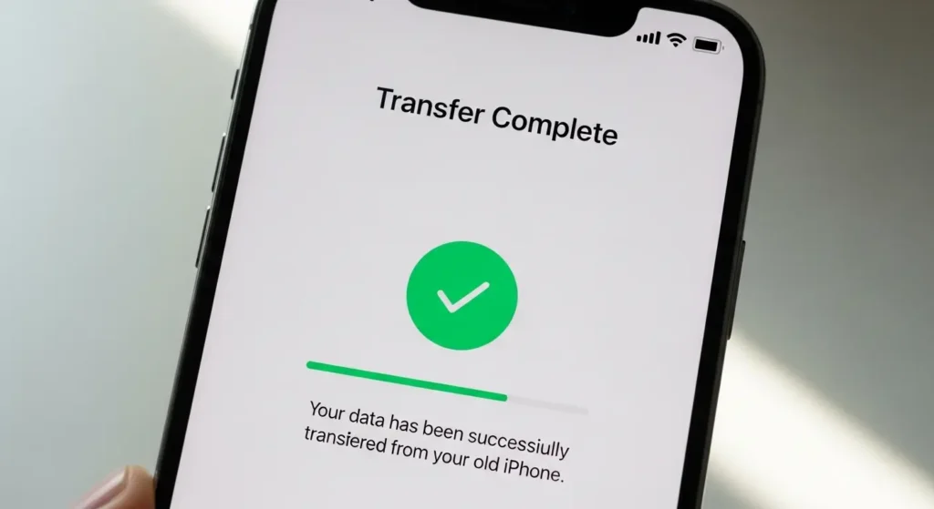 eSIMの移行が完了したiPhone 17eの画面