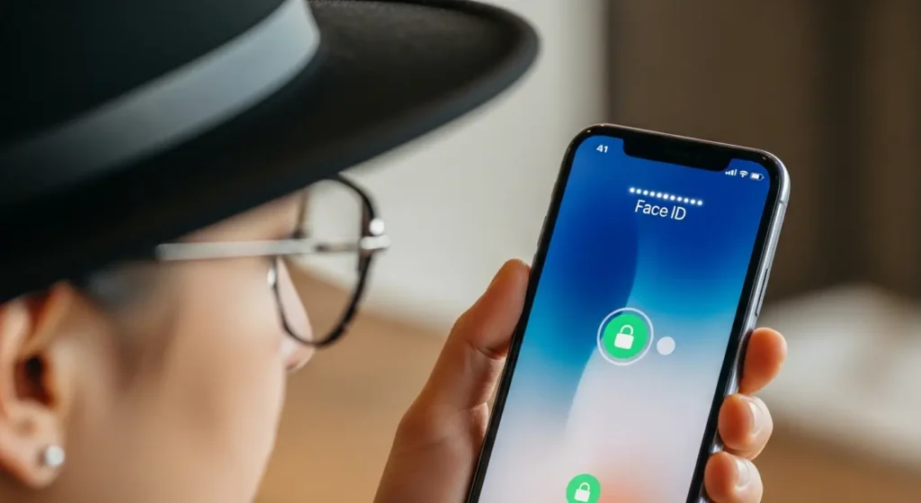 顔認証でロック解除するiPhone 17e