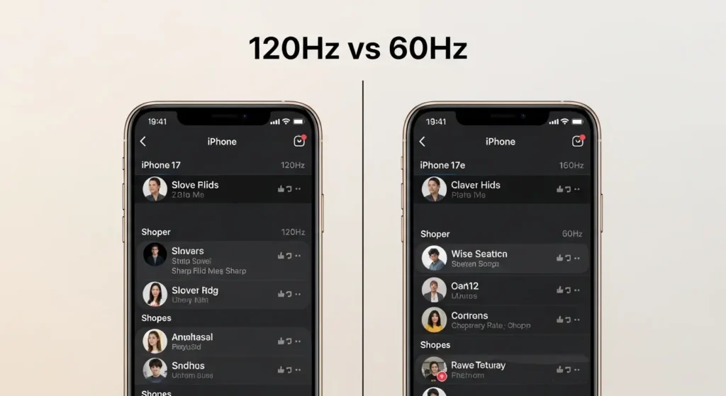 120Hzリフレッシュレートの滑らかな画面表示イメージ