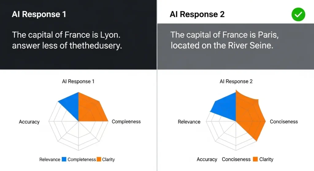 AIモデルの回答精度と速度を比較評価する画面