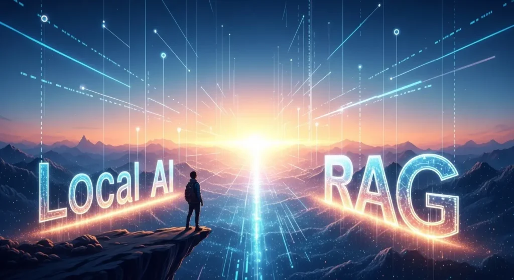 ローカルAI技術を活用して未来を切り拓くイメージ