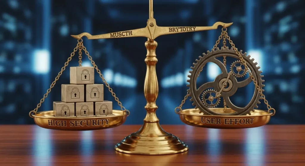 多要素認証のセキュリティと利便性のバランス図