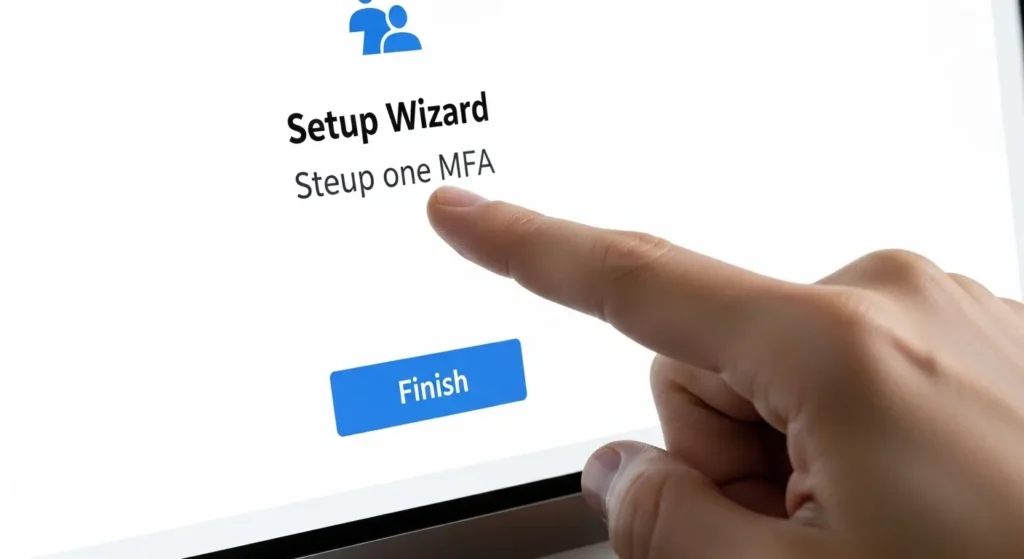 多要素認証の設定を完了させる様子