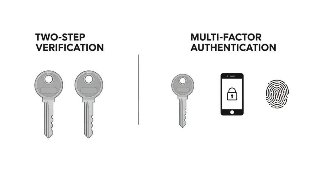 認証要素の組み合わせとステップ数の概念図
