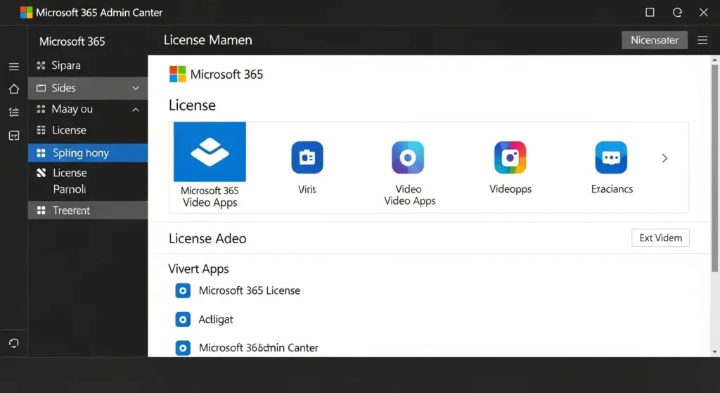 Microsoft 365 管理者センターでのライセンス管理画面