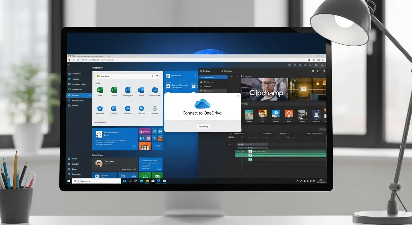 Microsoft 365とClipchampのアプリケーション連携画面のイメージ