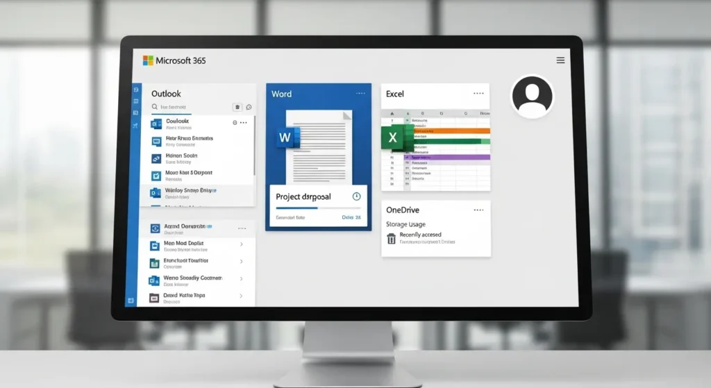 ログイン後の Microsoft 365 ホーム画面のダッシュボード