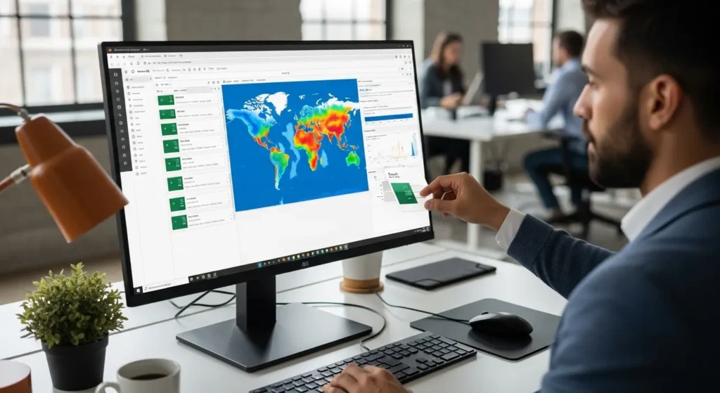 ExcelとPower BIを連携させてヒートマップを作成している様子