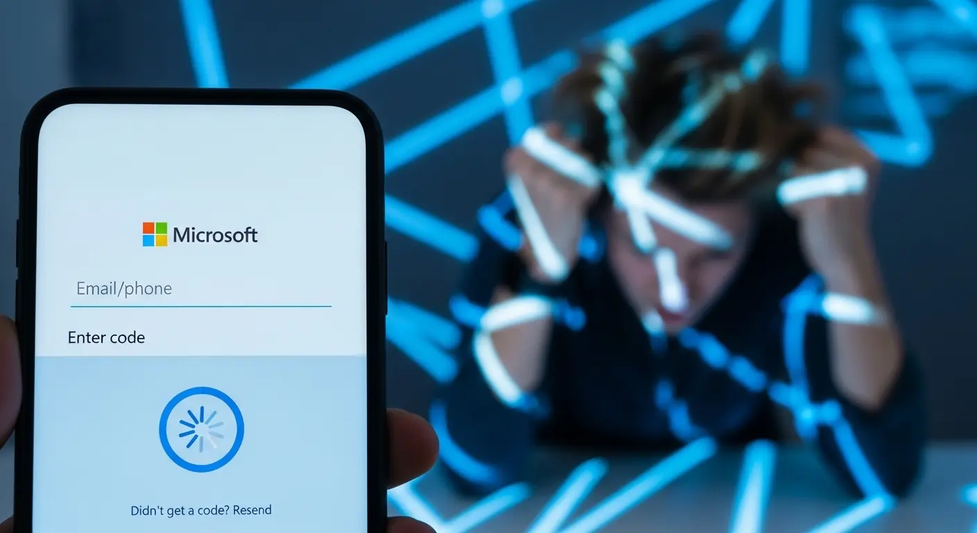 Microsoftの多要素認証コードが届かずサインインできないスマートフォンの画面
