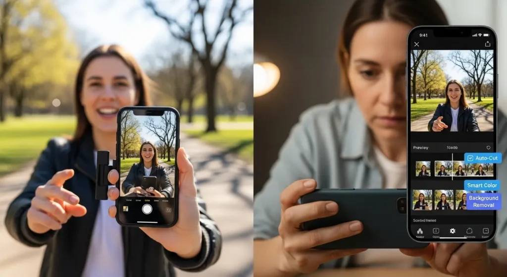 スマートフォンでの撮影から編集までのシームレスな流れ