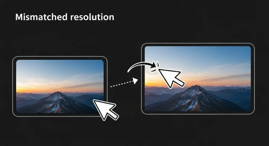 モニター間の解像度と拡大率を調整して表示を統一する方法