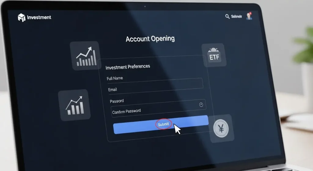 AI投資口座の開設手順と画面操作のイメージ