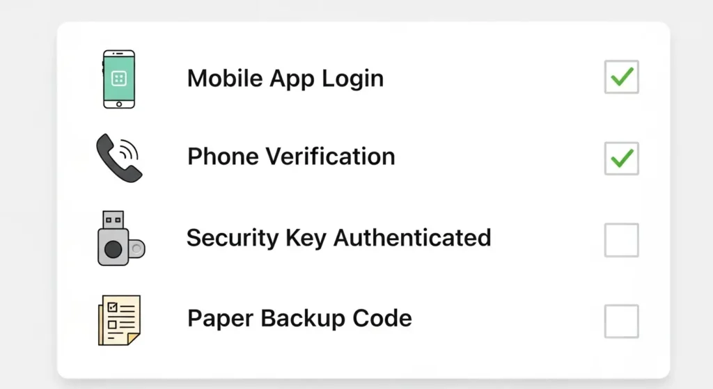 多要素認証のバックアップ手段一覧