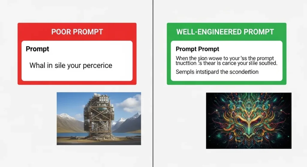 良いプロンプトと悪いプロンプトの比較例
