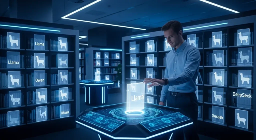 2026年の主要なローカルLLMモデルの選定イメージ