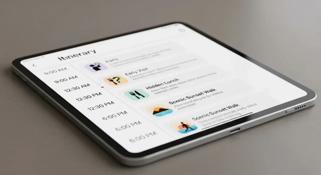GWの混雑を避けるためのスマートな旅行スケジュールの例